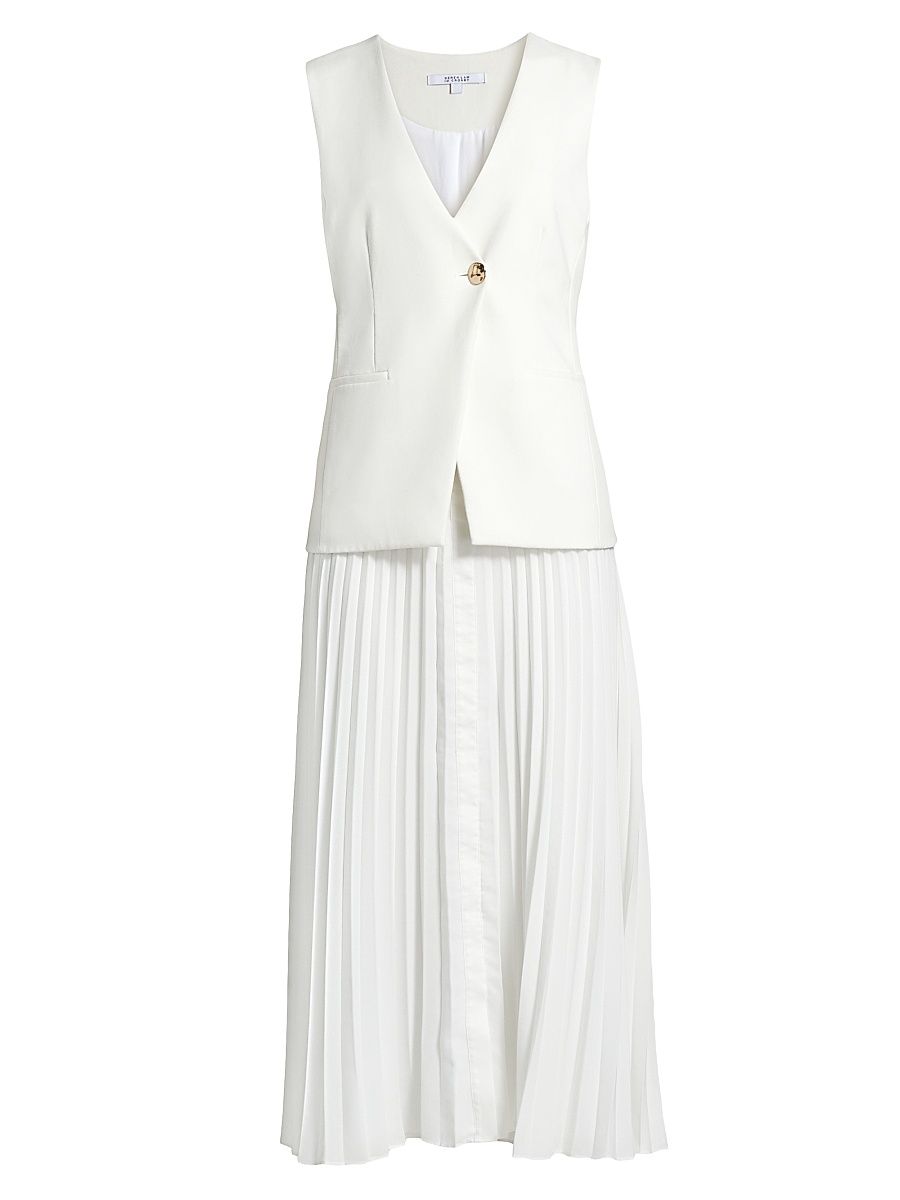 Women's Lauren Mixed Media Dress - Soft White - Size 4