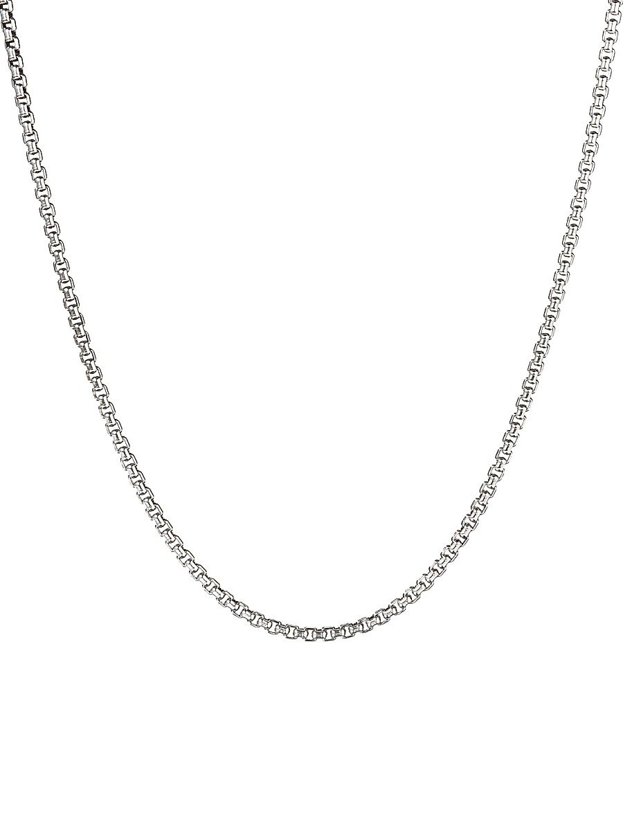 Women's Sterling Silver Box Link Necklace - Silver - Size 72