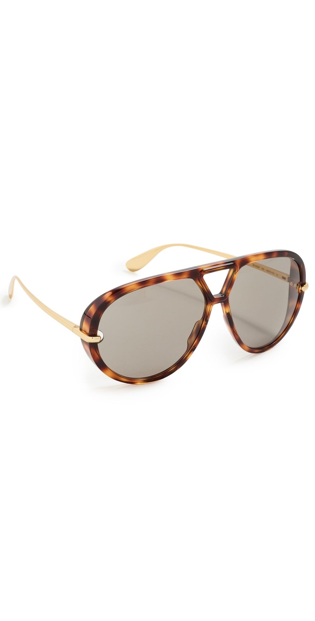 Bottega Veneta Drop Sunglasses Havana-Gold-Brown One Size