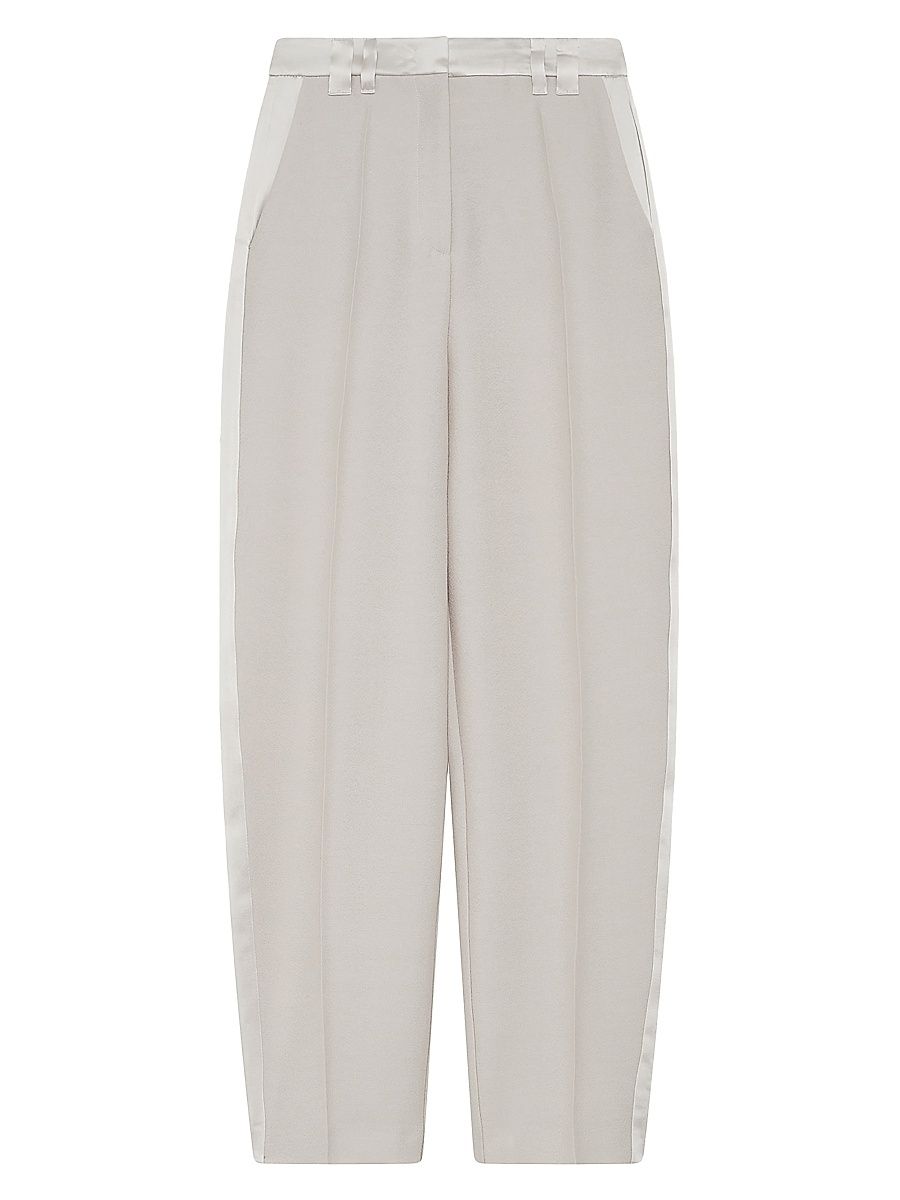Women's Barrel Leg Trousers - Ivory - Size 8