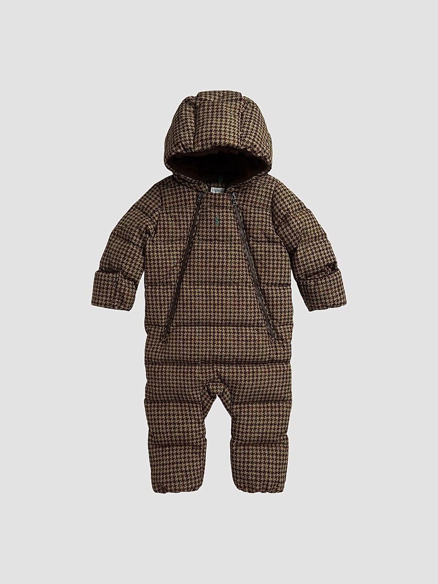 Baby Boy's Taffeta Down Bunting - Printed Tweed - Size 9 Months