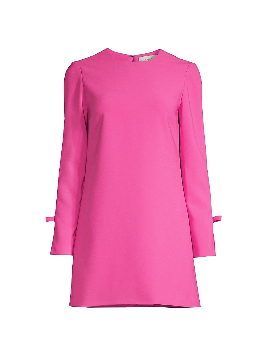 Women's Lily Long-Sleeve Shift Dress - Rose Pink - Size 14