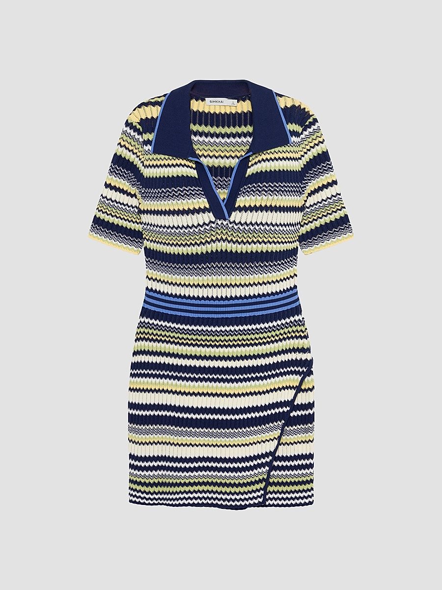 Women's Lira Polo Wrap Mini Dress - Midnight Multi - Size XS