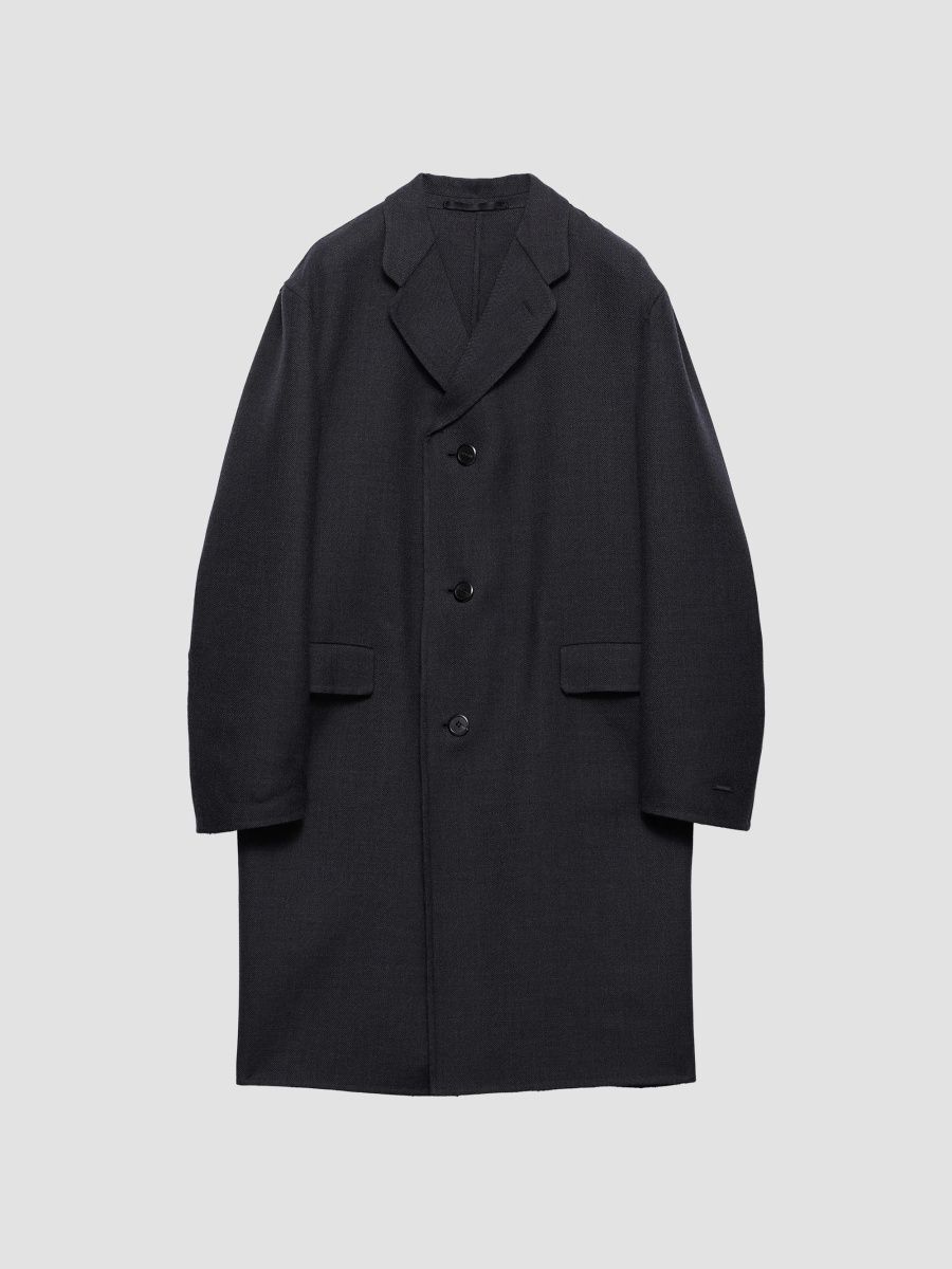 Prada Men's Single-Breasted Wool and Silk Coat - Grey - Size 44