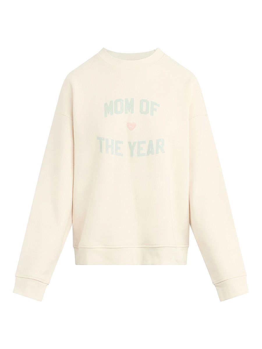 Women's The Mom of the Year Graphic Cotton-Blend Sweatshirt - Gardenia Light Sage - Size XL