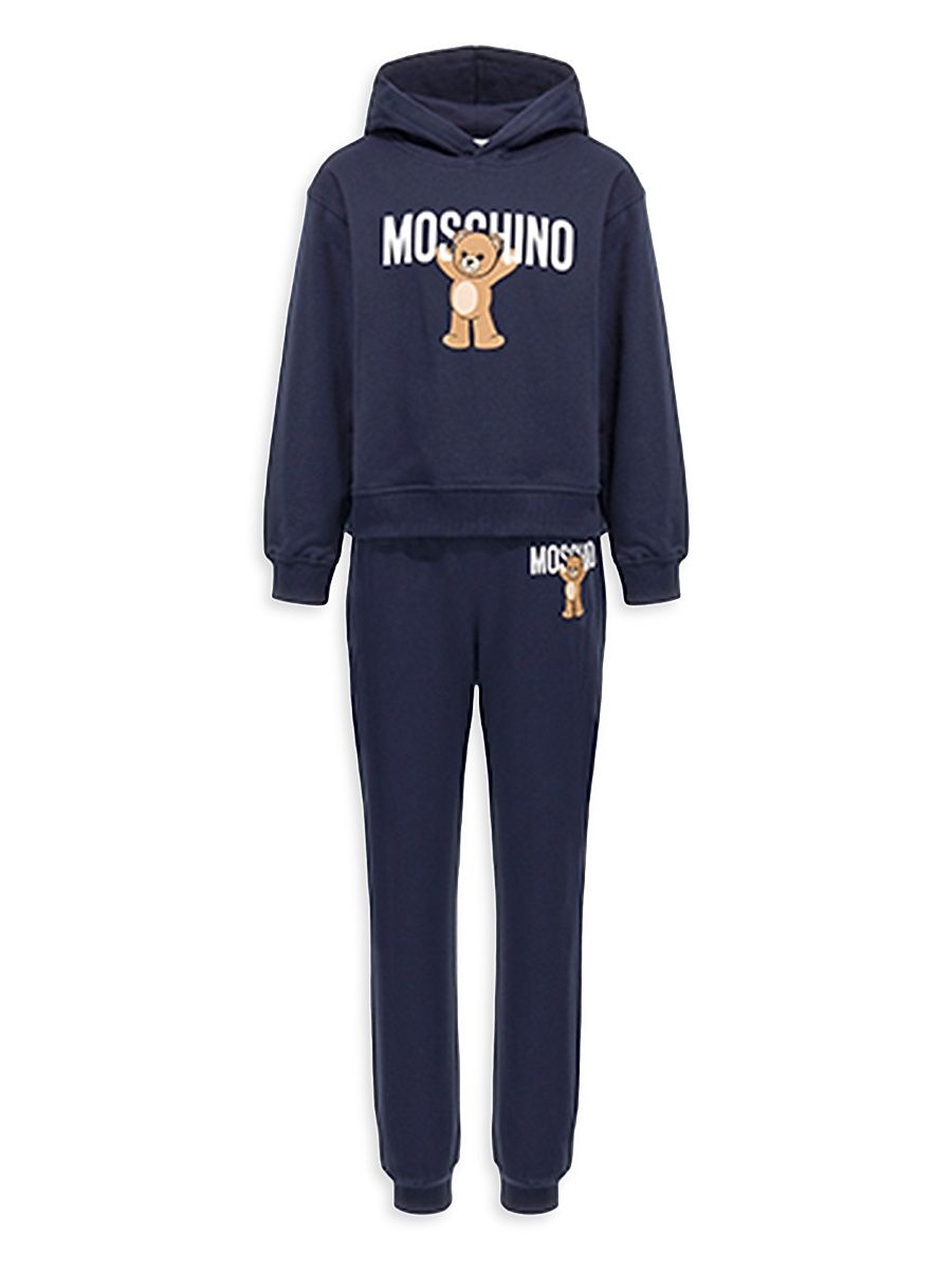 Little Boy's & Boy's Teddy Bear Logo Sweatsuit - Blue - Size 6