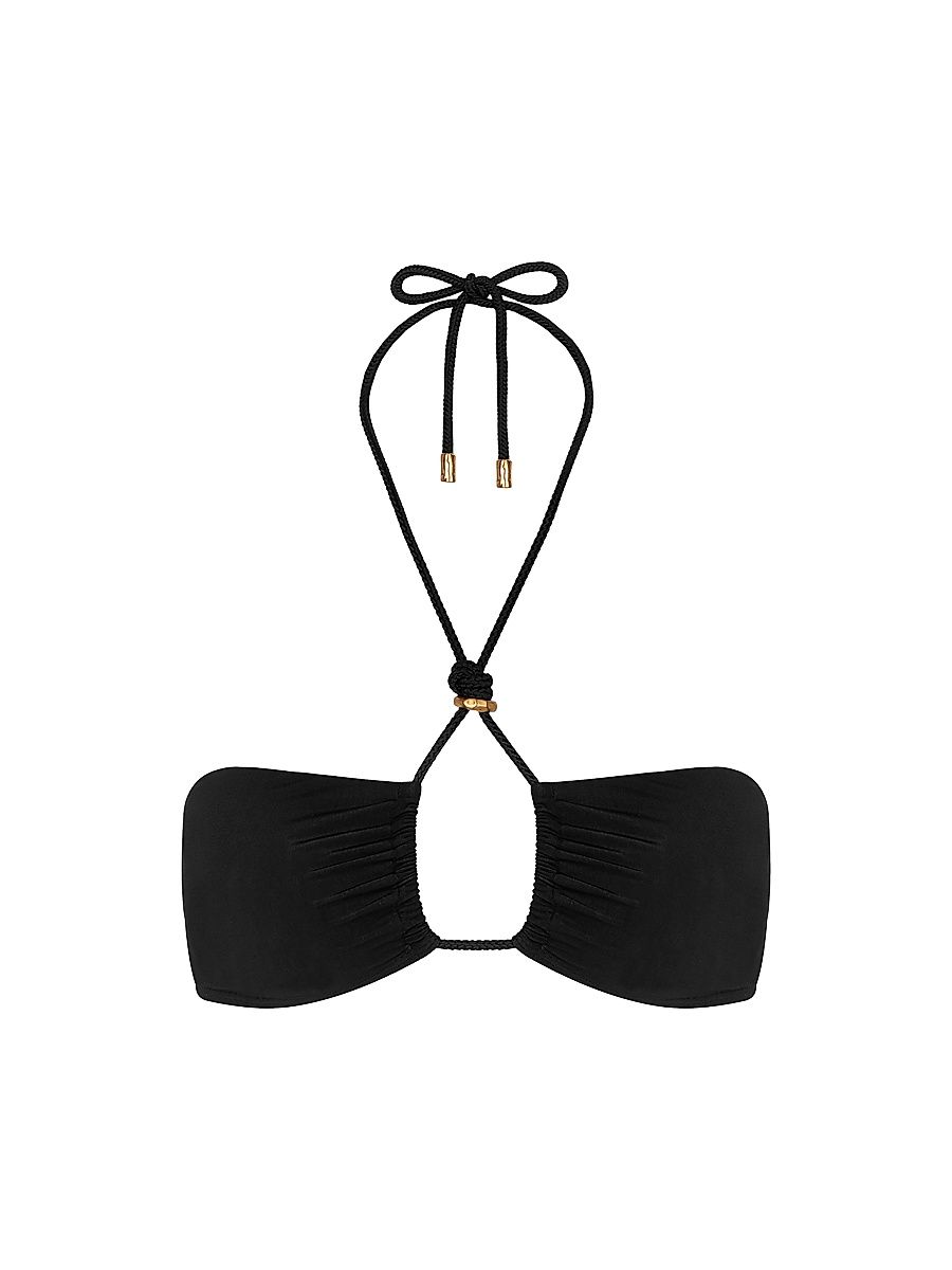 Women's Gal Isa Halter Bikini Top - Black - Size XL