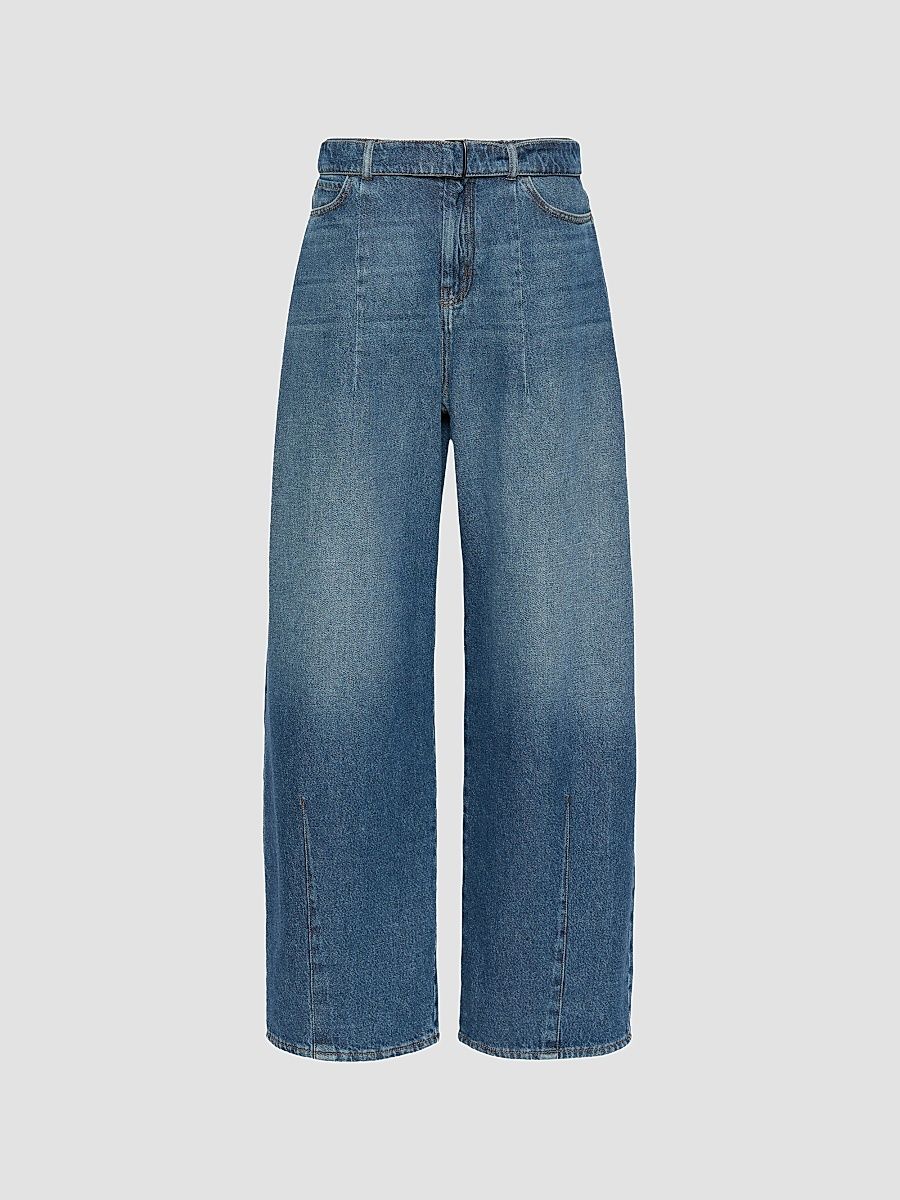 Women's Wide Fit Cotton Denim Jeans - Blue - Size 8