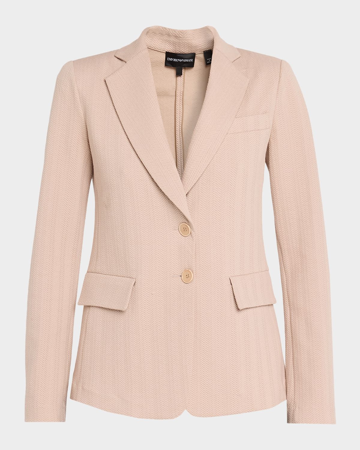 Chevron Jersey Single-Breasted Jacket