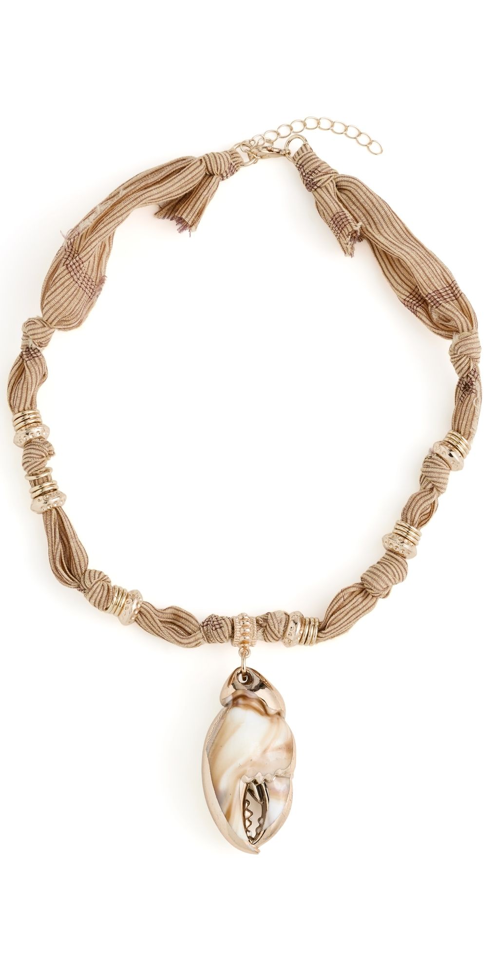 By Adina Eden Silk Knot Shell Pendant Necklace Gold One Size