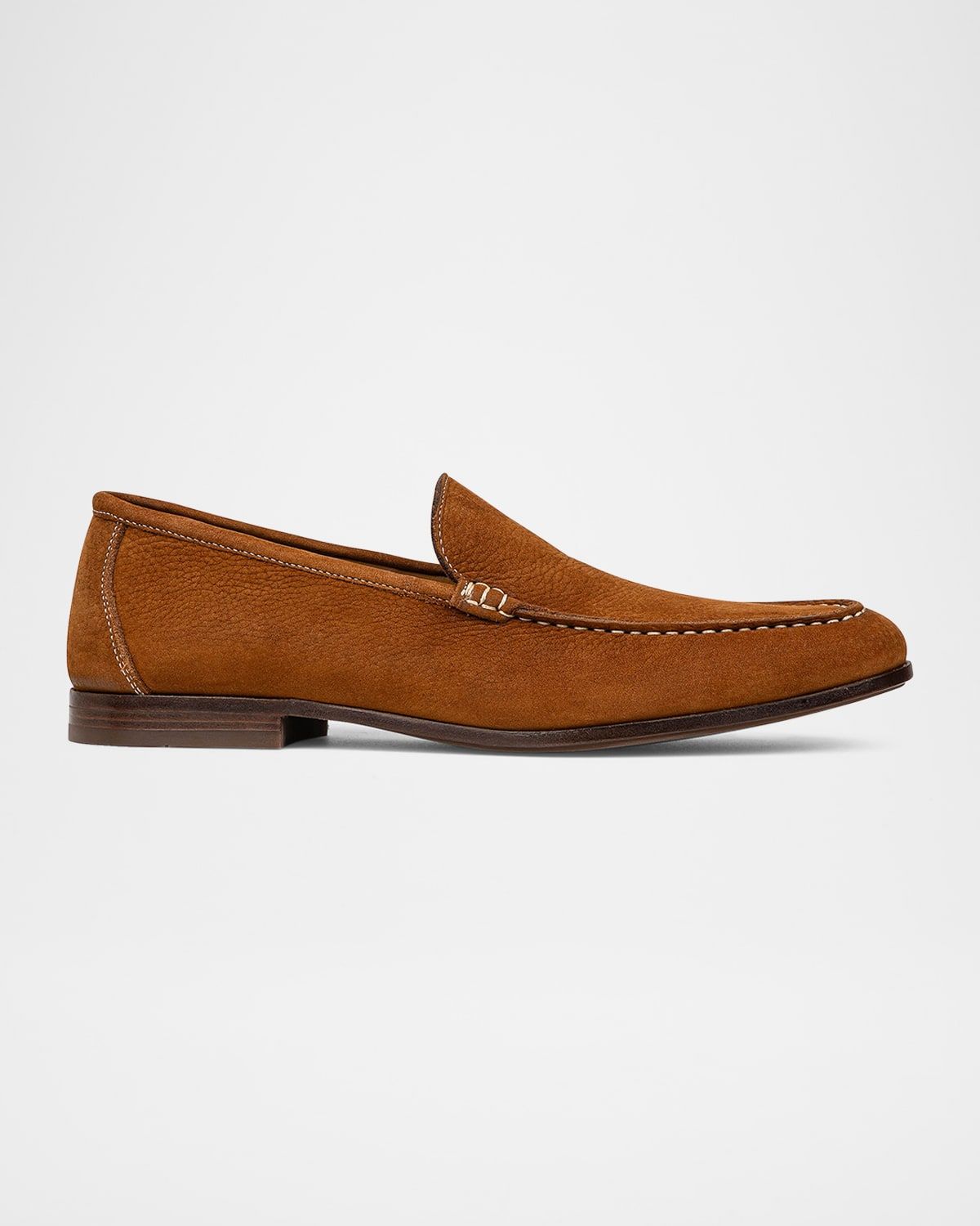 Men & apos;s Nubuck Leather Moc-Toe Loafers