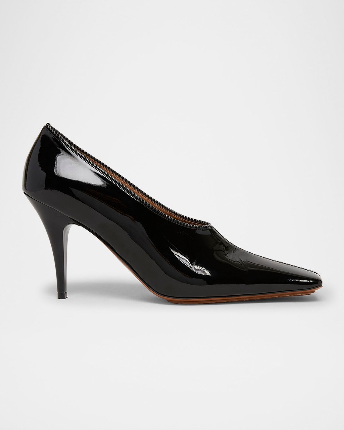 95mm Square-Toe Patent Pumps