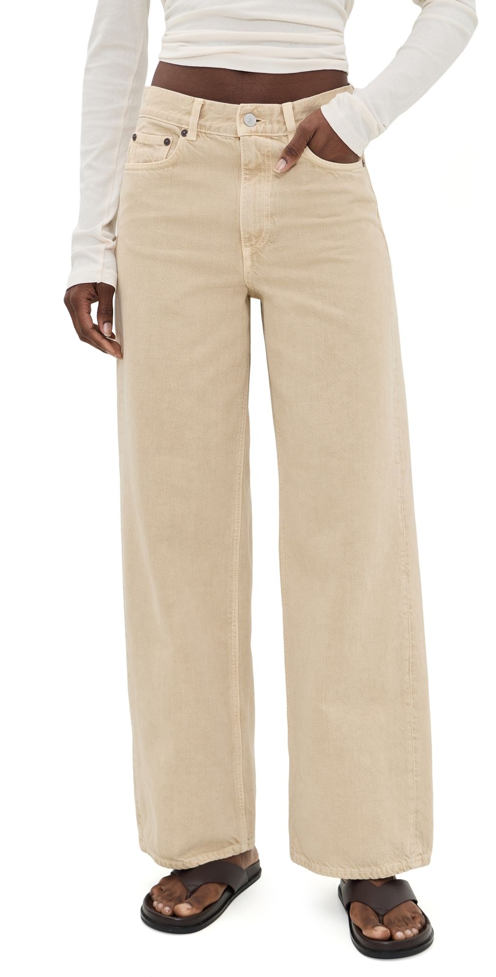 House of Dagmar Baggy Fit Jeans Beige 31