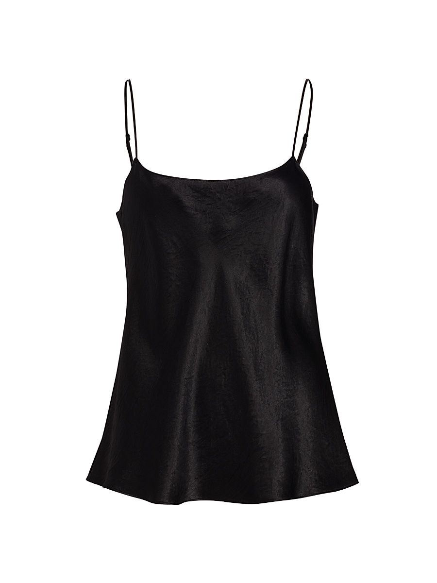 Women's Satin Pullover Tank - Black - Size Small