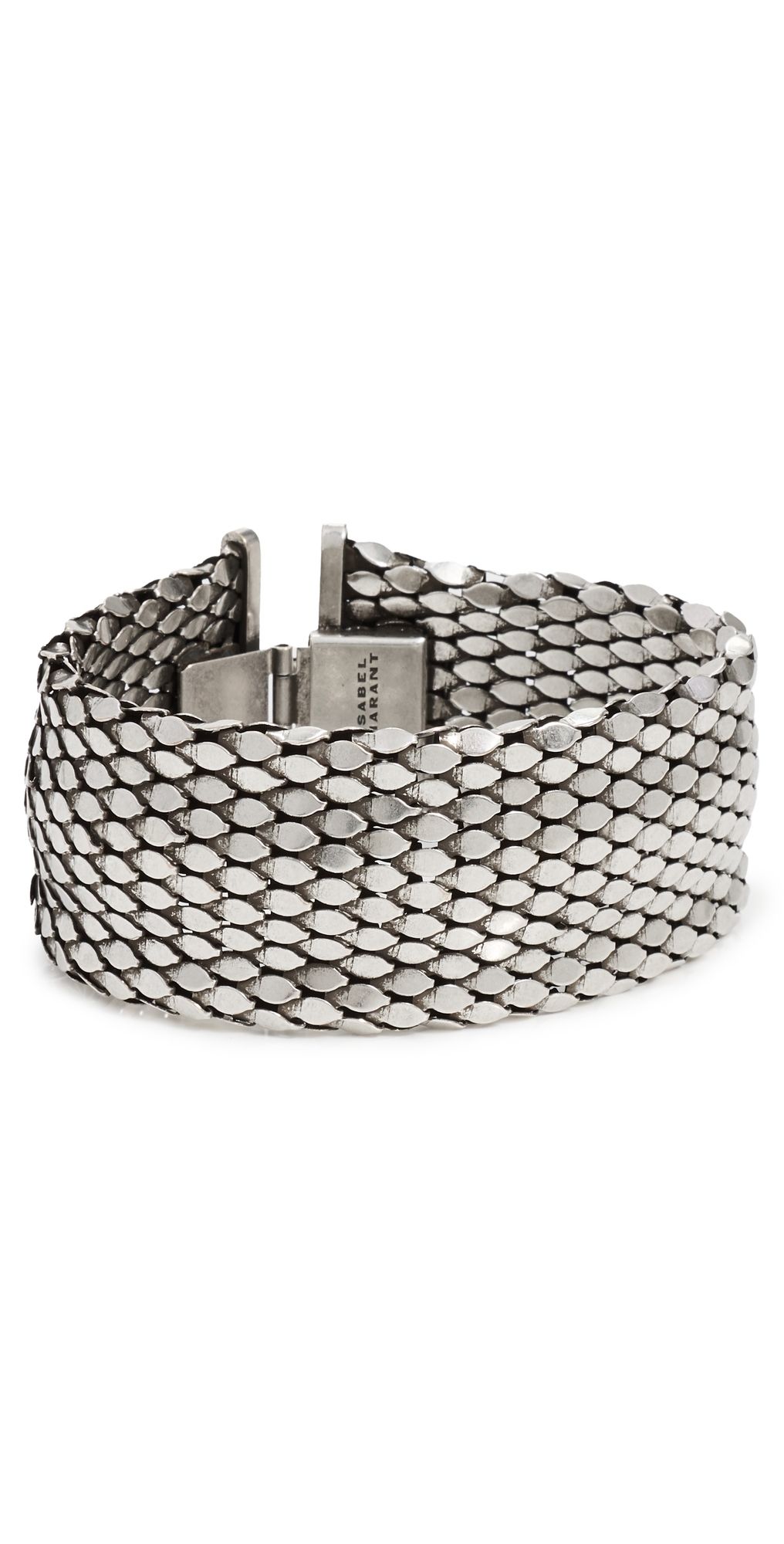 Isabel Marant Large Mesh Cuff Bracelet Silver One Size