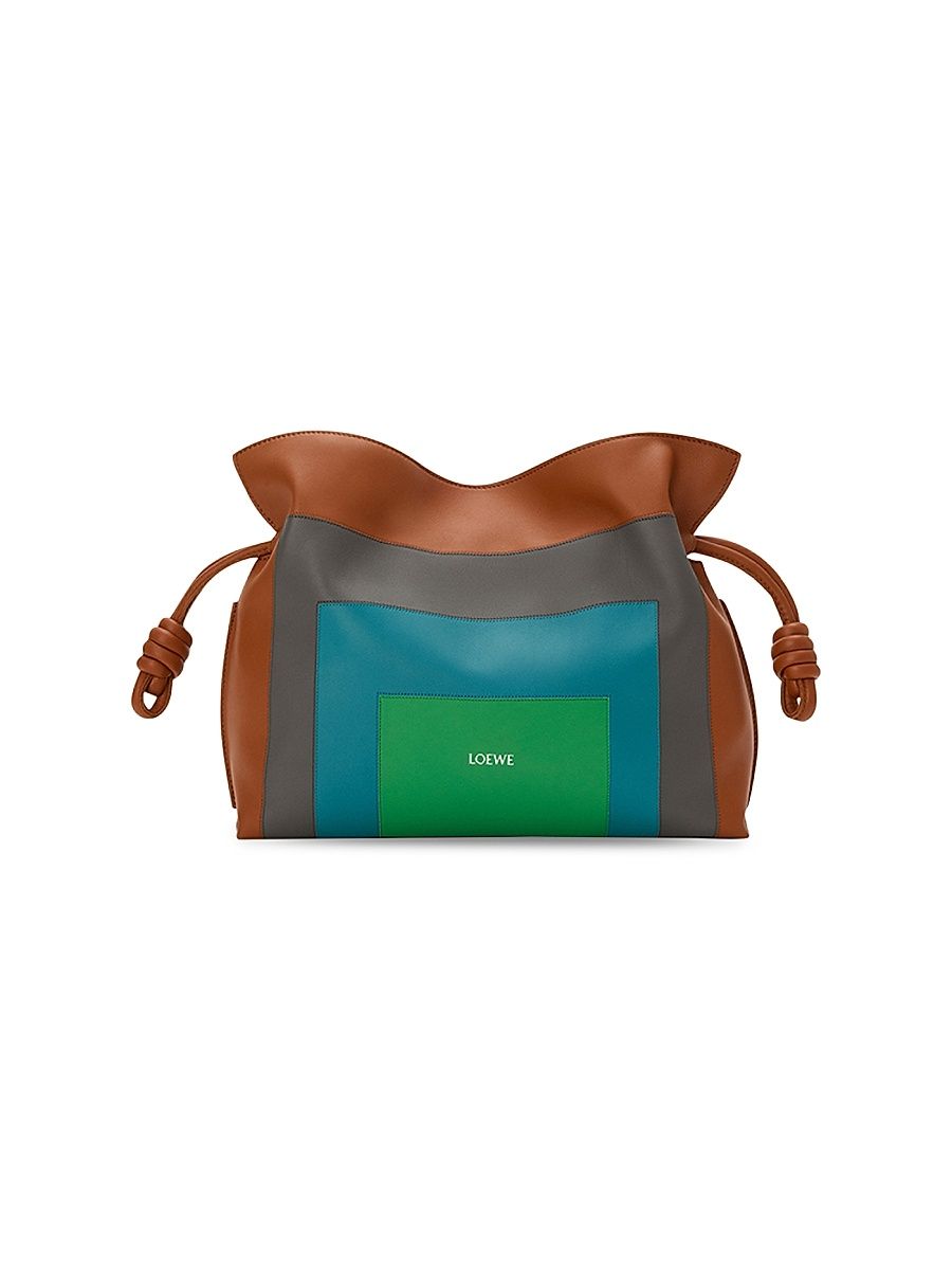 Women's Flamenco Leather Clutch - Pale Grey Light Citrine