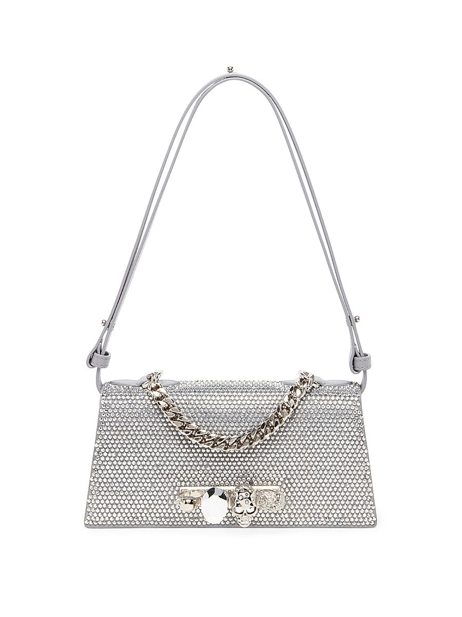 Women's Mini Jeweled Suede Shoulder Bag - Lead