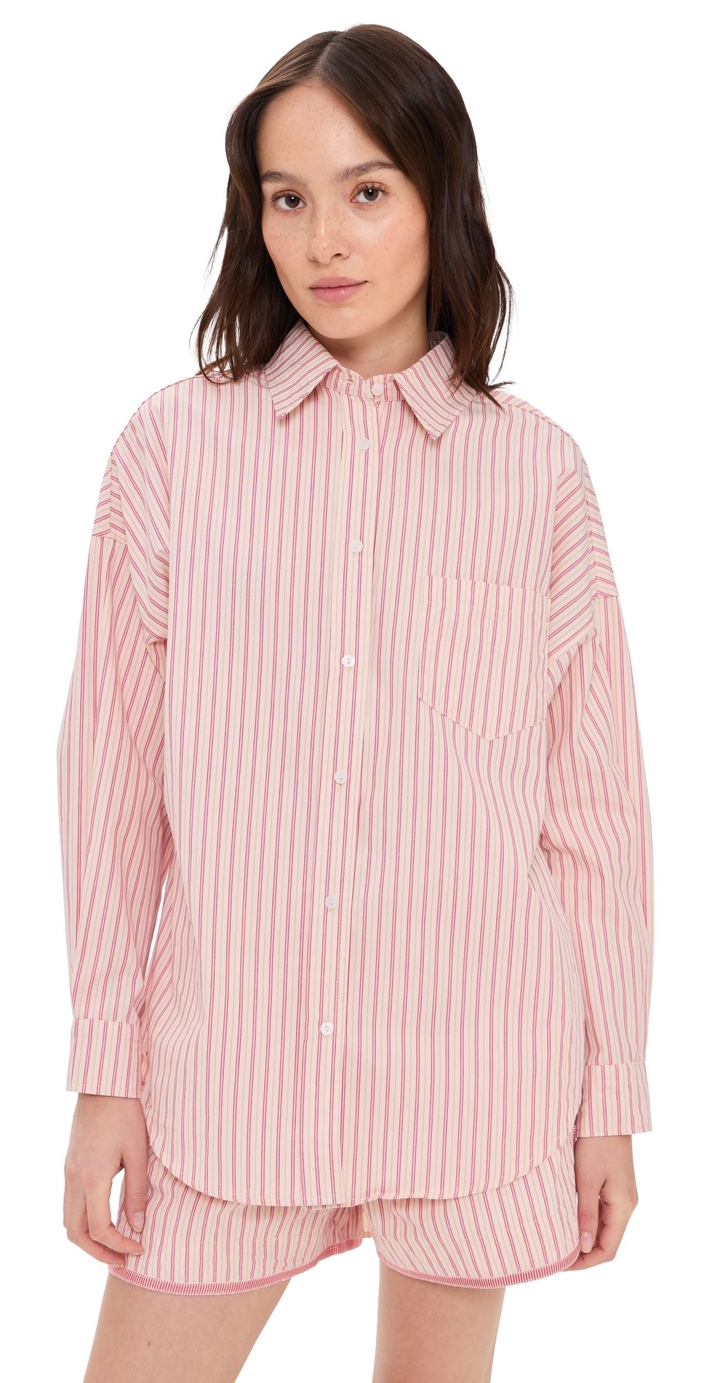 Little Lies Harbor Shirt Pink Stripe M