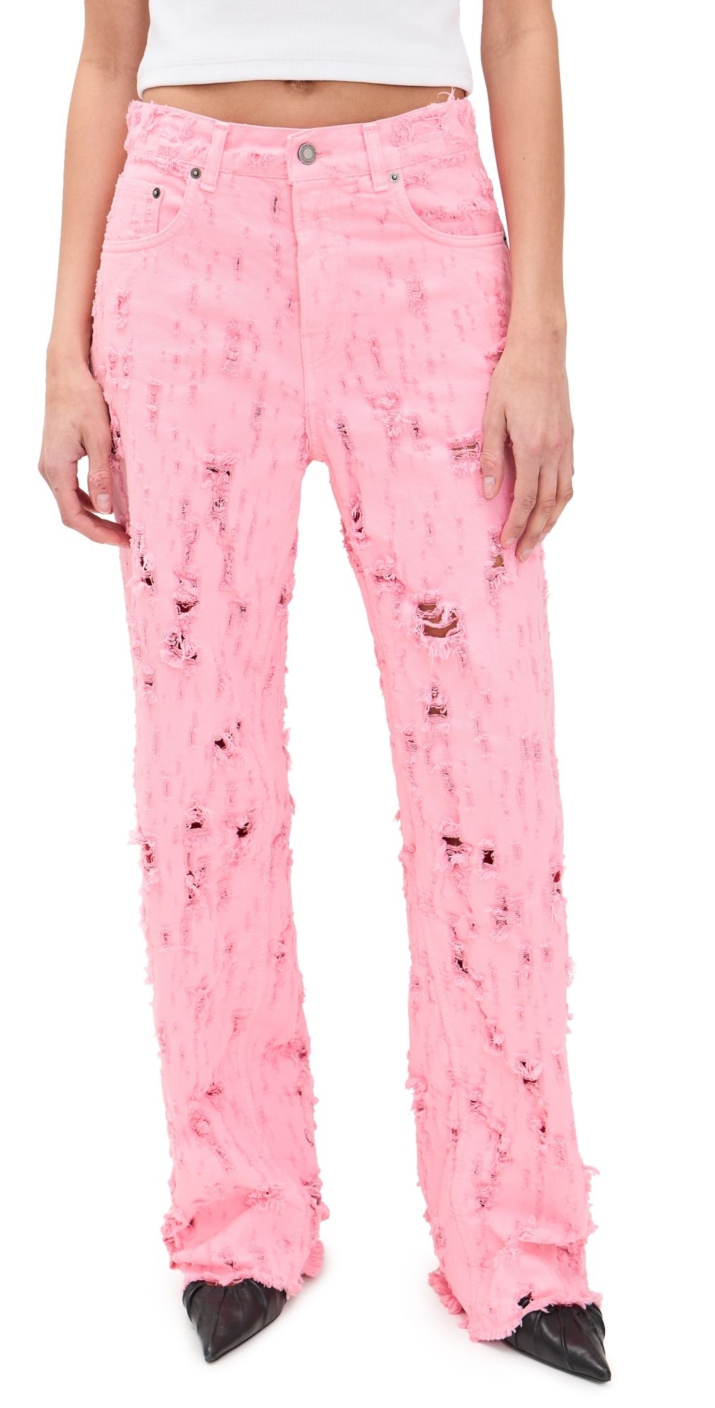 HAIKURE Bonnie Bull Destroyed Jeans Flamingo 30