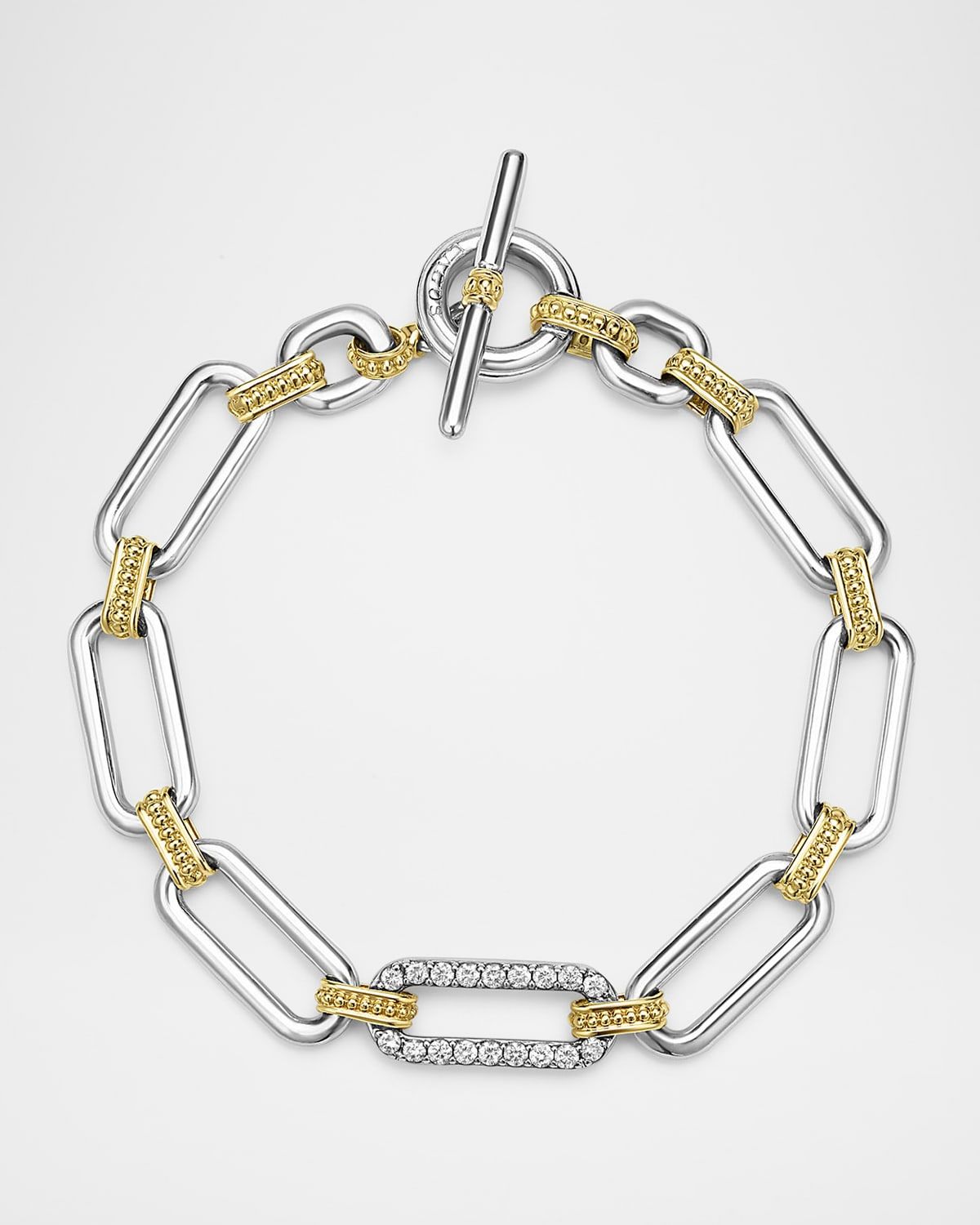 Two-Tone Signature Caviar Link Bracelet