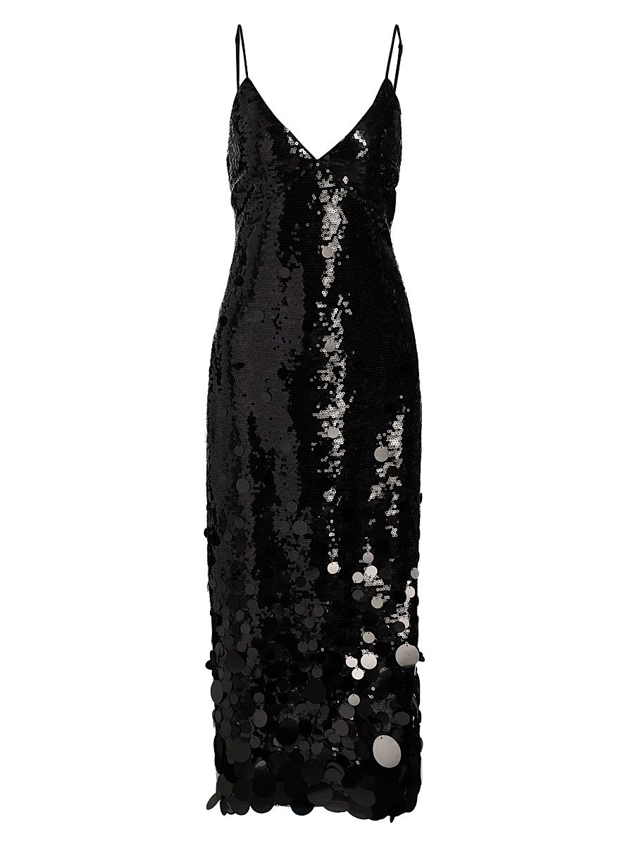 Women's Rae Sequin-Embellished Midi-Dress - Black - Size 12