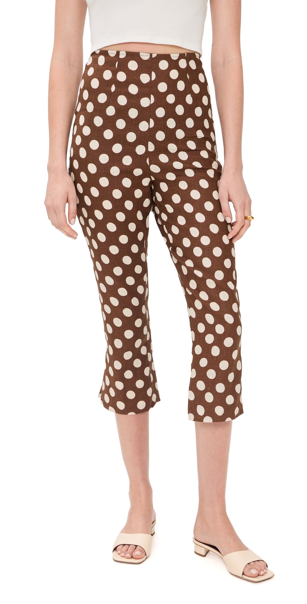 FAITHFULL Valeria Capri Pants Cioccolato Dot 6
