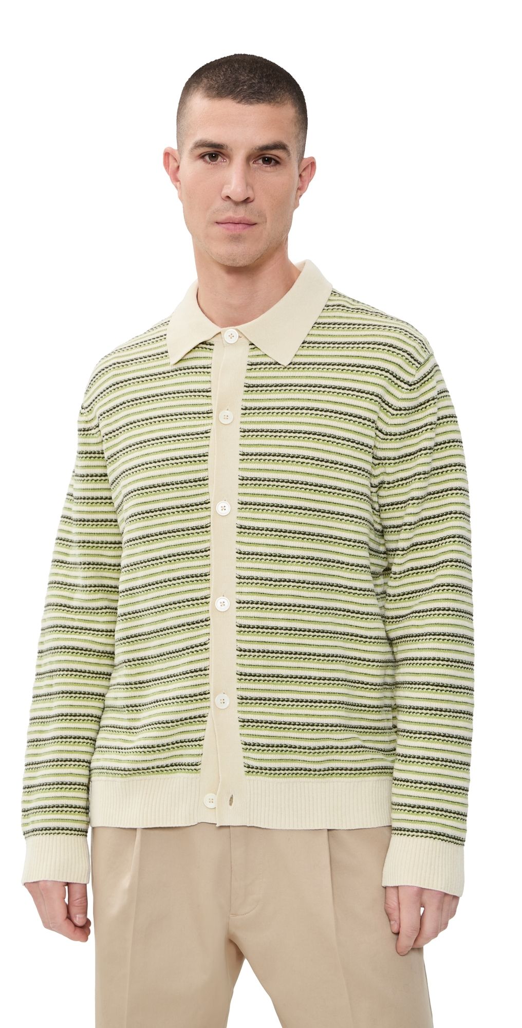 NN07 Jackie Button Polo Sweater Ivory S