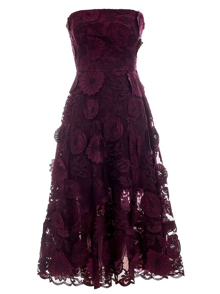 Women's Kailyn Strapless Lace Cocktail Dress - Dark Cherry - Size XXL