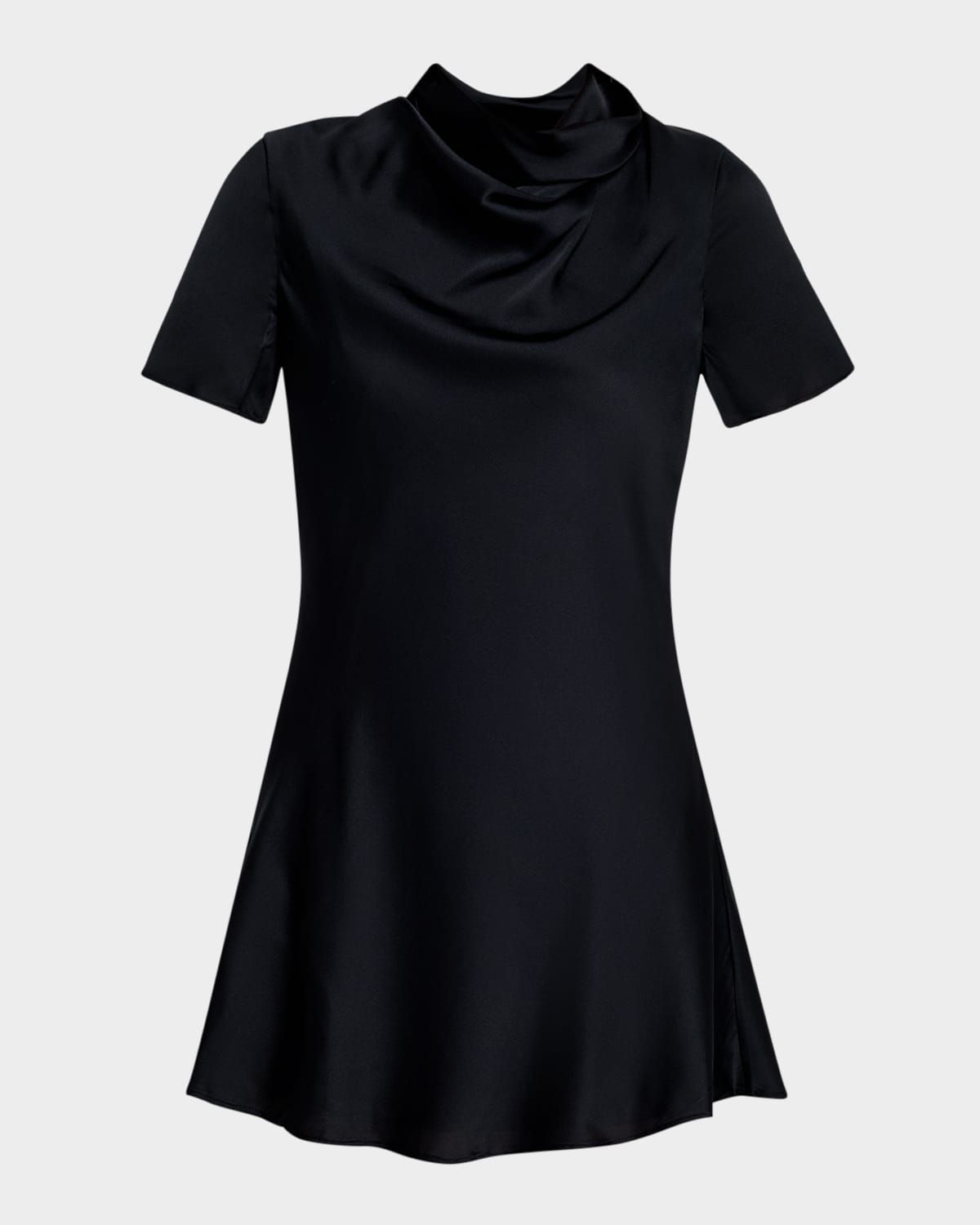 Iris Silk Cowl-Neck Mini Dress