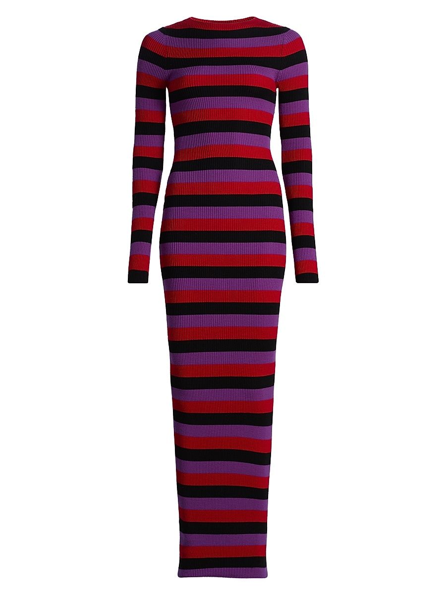 Women's Valia Knit Maxi Dress - Red Combo Stripe - Size XS