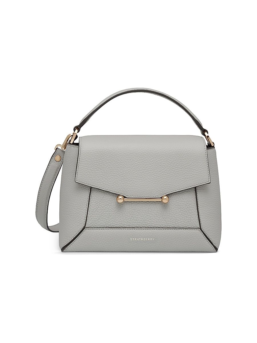 Women's Mosaic Leather Top Handle Bag - Marble Grey
