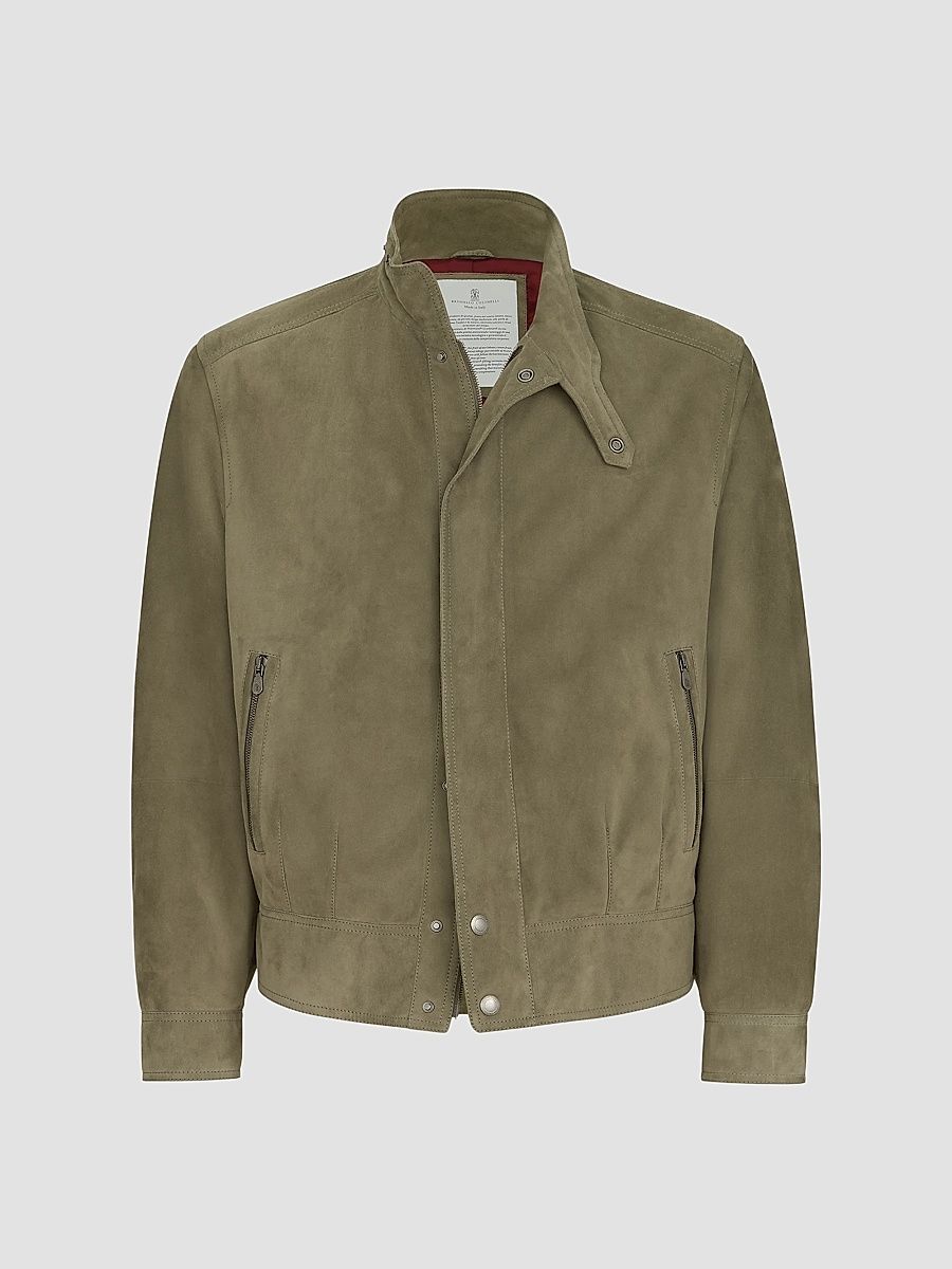 Men's Suede Outerwear Jacket - Military - Size XXXL