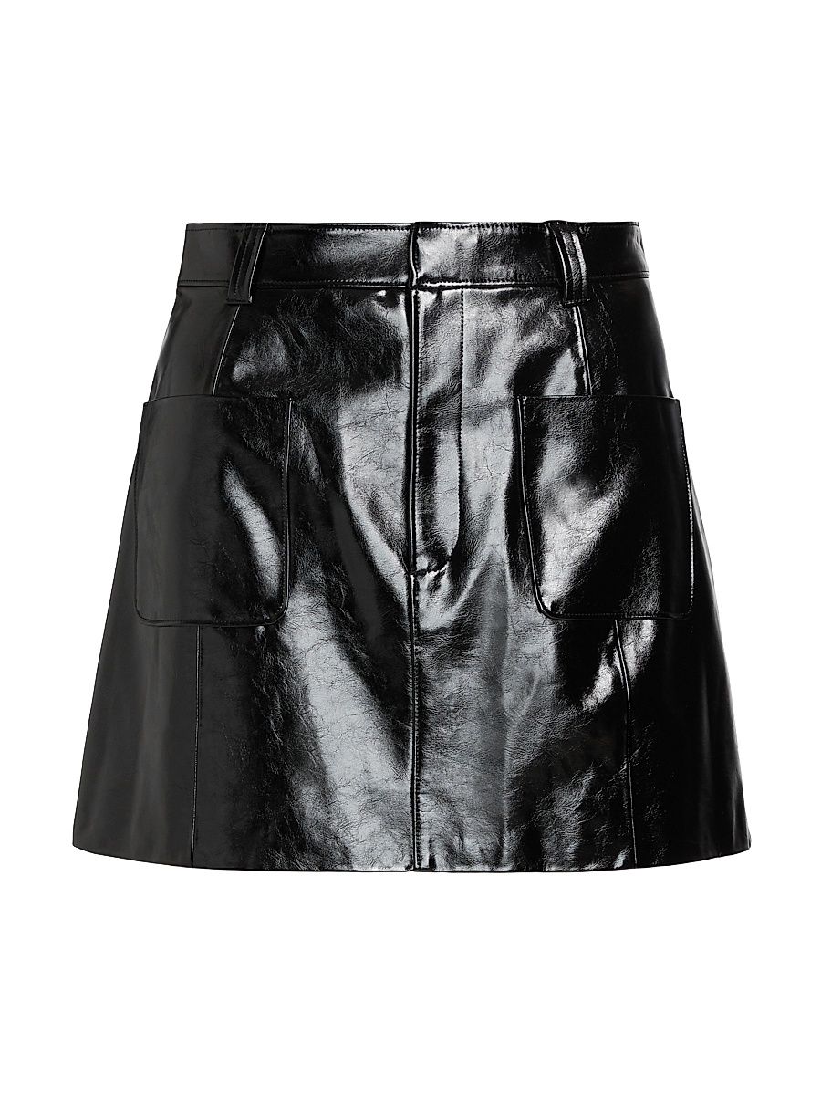 Women's Tade Patent Faux Leather Miniskirt - Black - Size 16