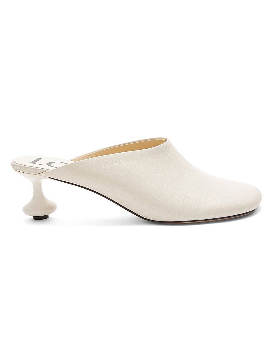 Women's Toy 45MM Leather Mules - White - Size 11