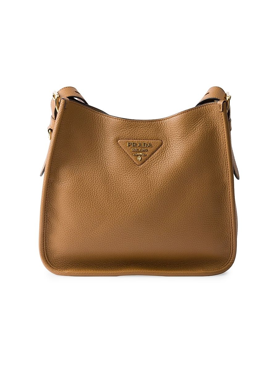 Women's Medium Leather Shoulder Bag - Brown