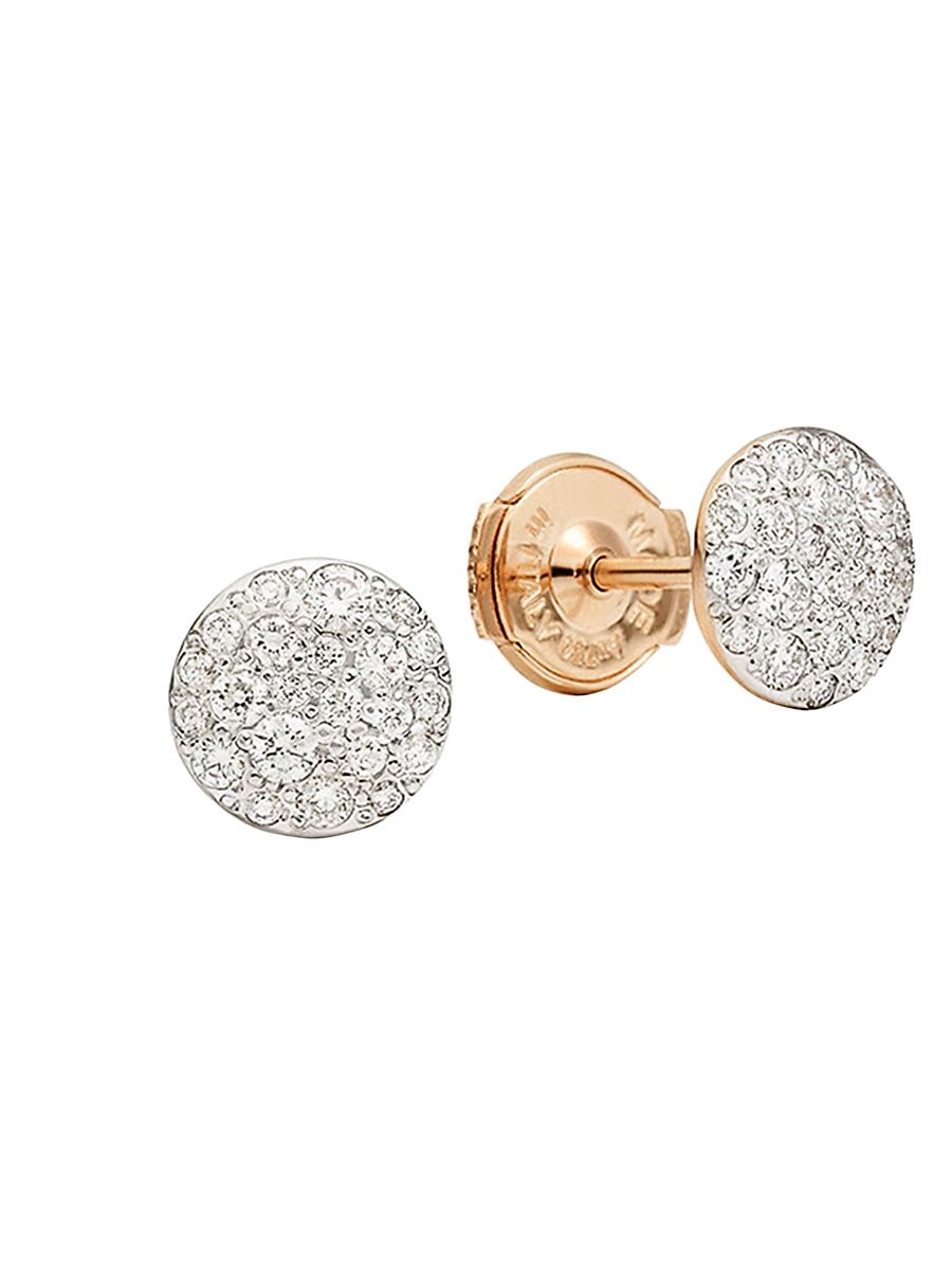 Women's Sabbia Diamond & 18K Rose Gold Stud Earrings