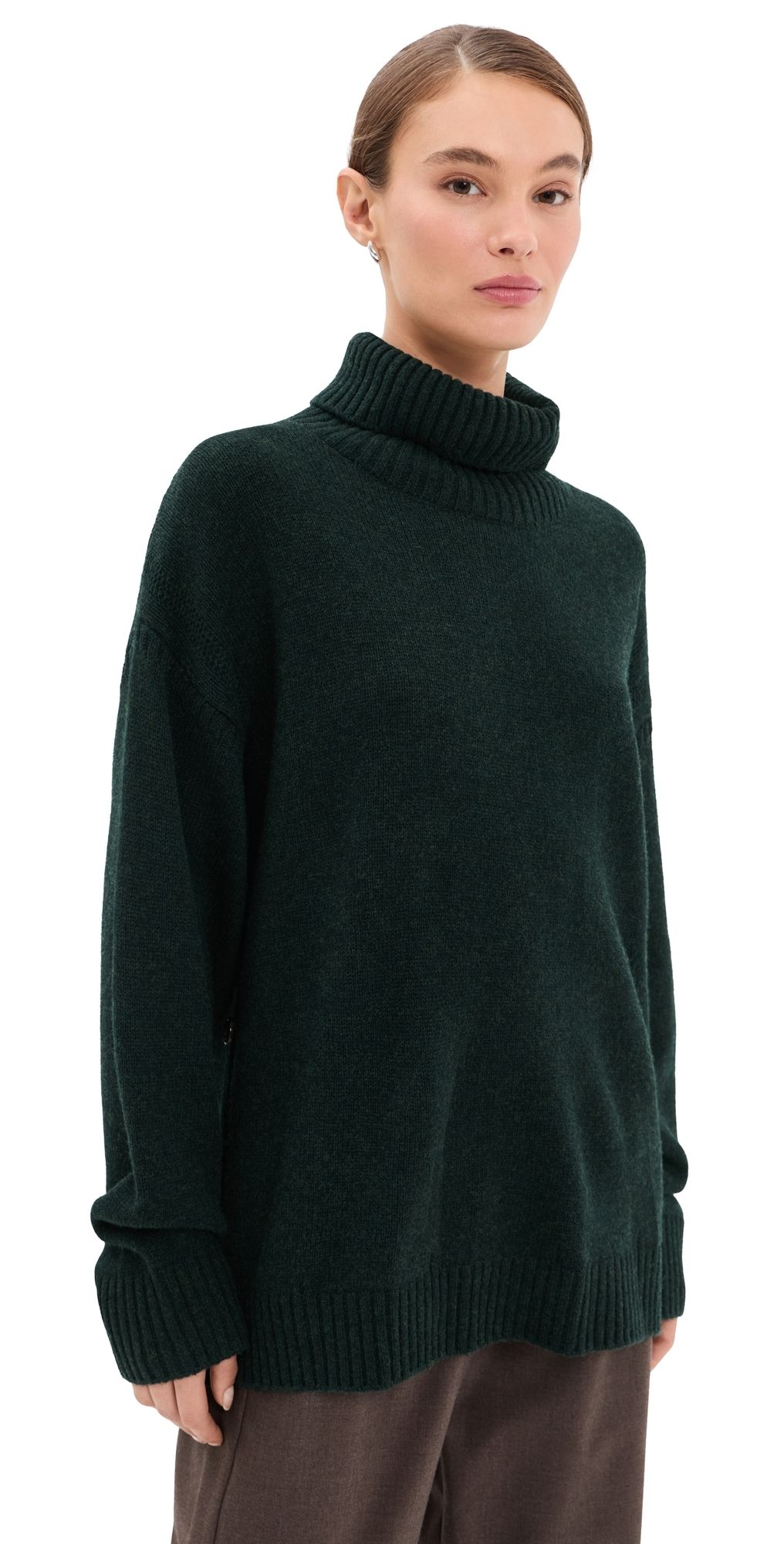 FRENKEN Button Wool Sweater Dark Green 34