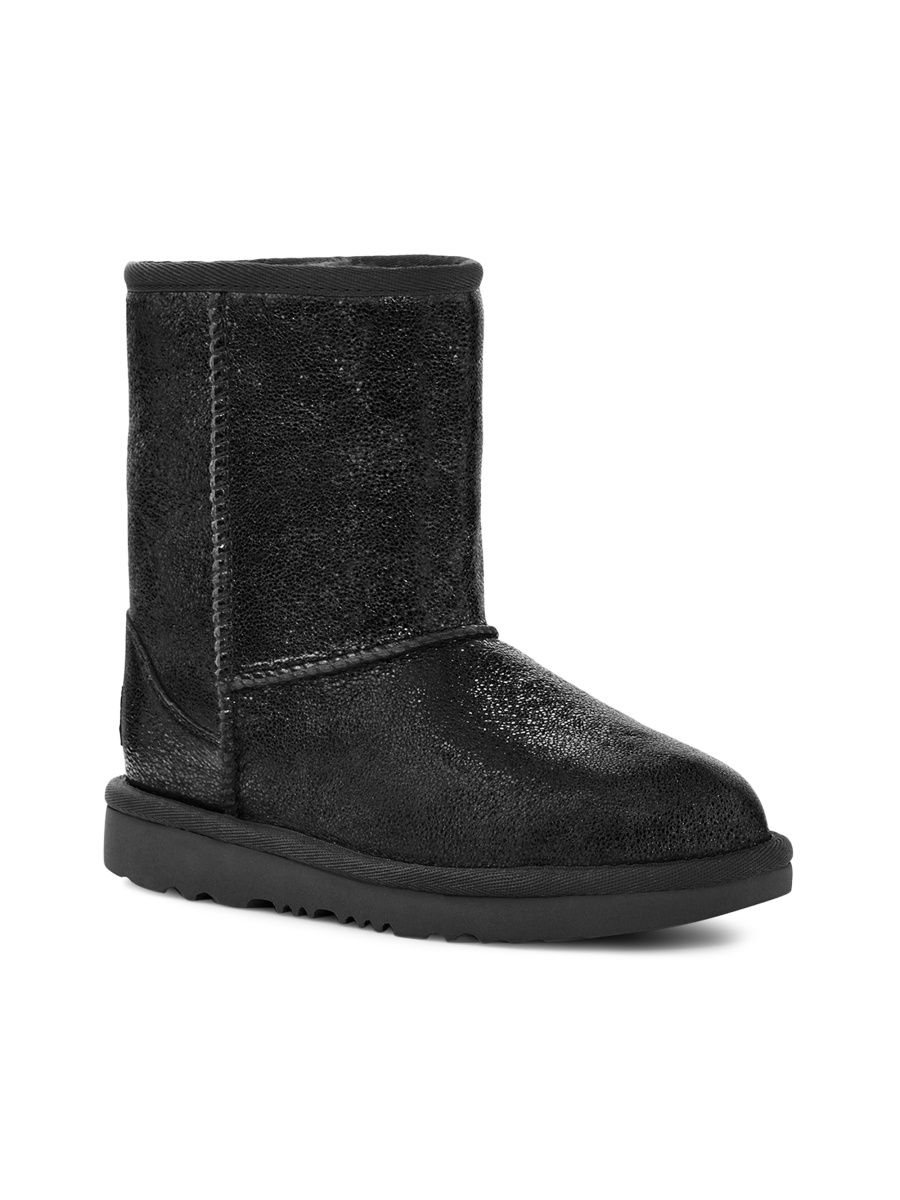 UGG Girl's Little Girl's & Girl's Classic Metallic Leather Boots - Black - Size 6 (Child)