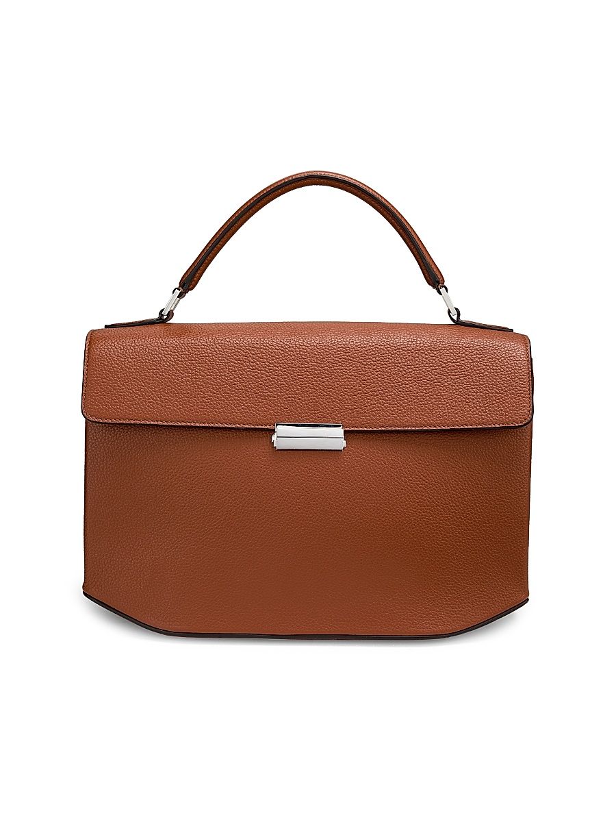 Women's Grained Leather Top Handle Bag - Sienna