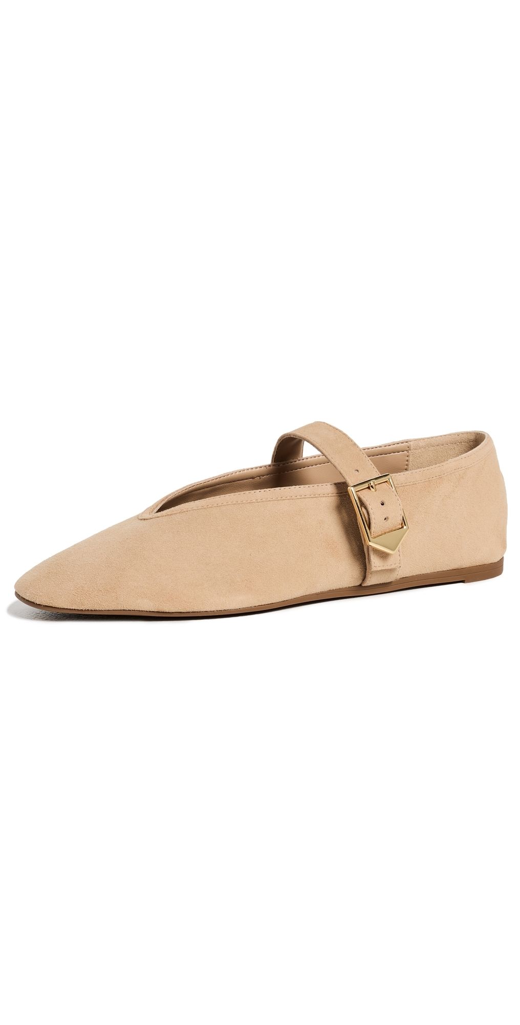 Schutz Vick Buckle Flats Light Wood 10