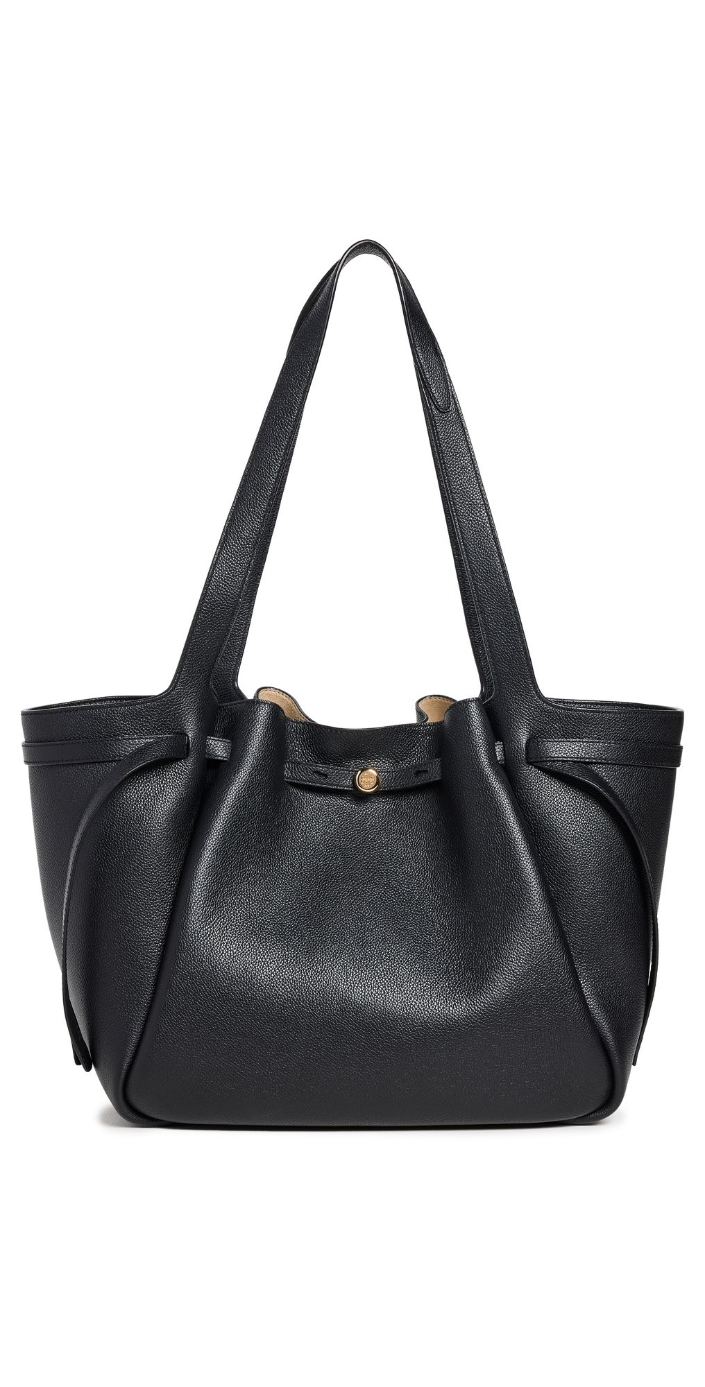 Tory Burch Romy Pebbled Tote Black One Size