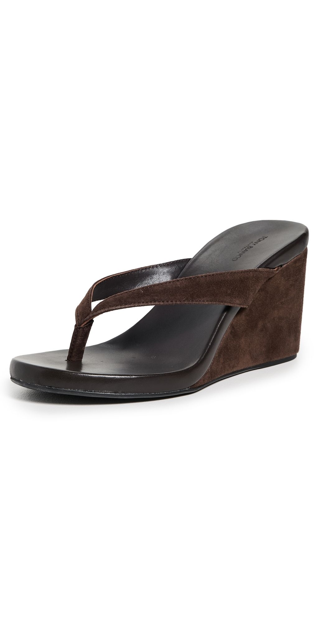 Tony Bianco Avanti Wedge Thong Sandals Espresso Suede 7