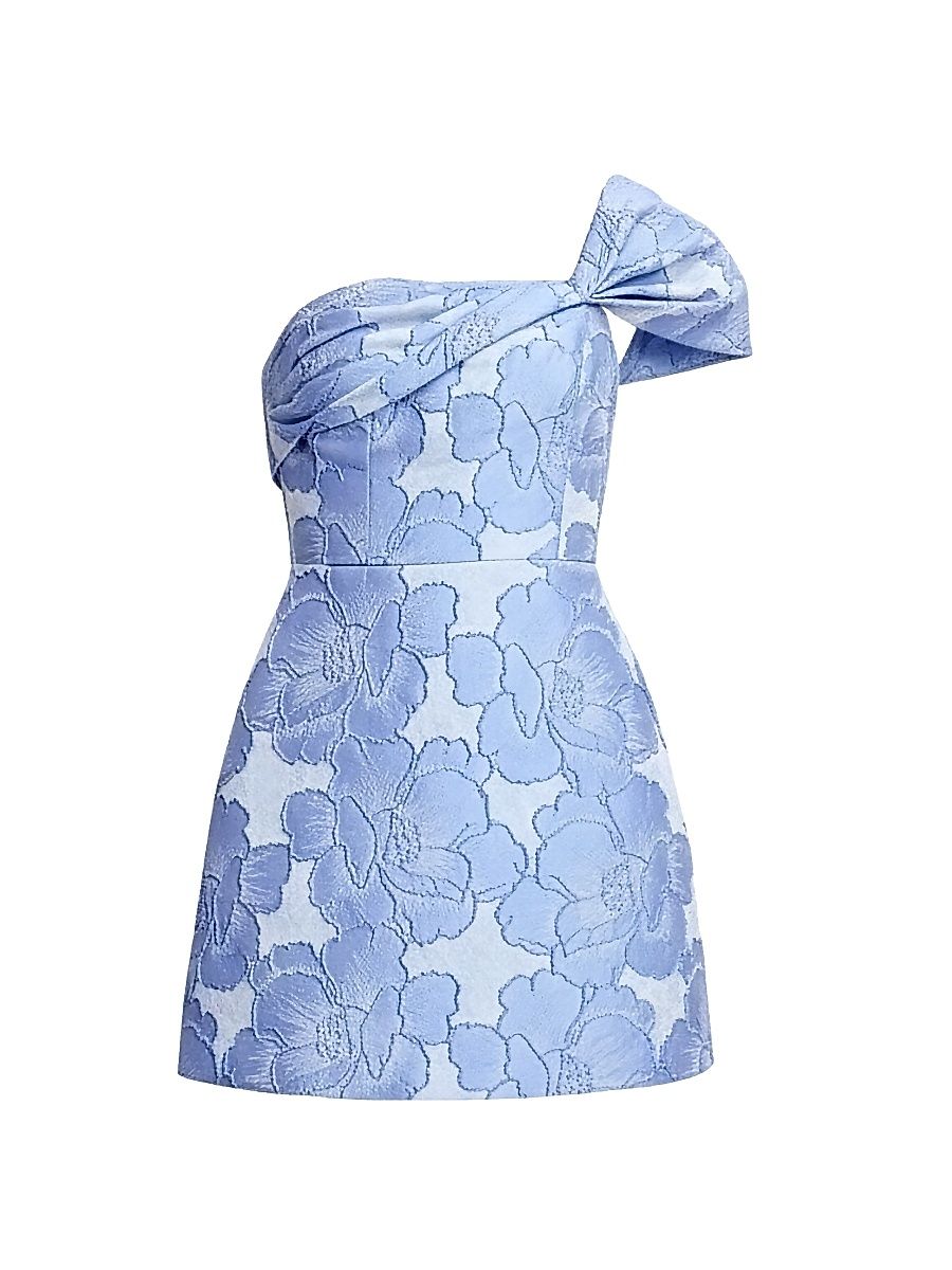 Women's Olive Floral Jacquard Cocktail Dress - Sky Multi - Size XXL