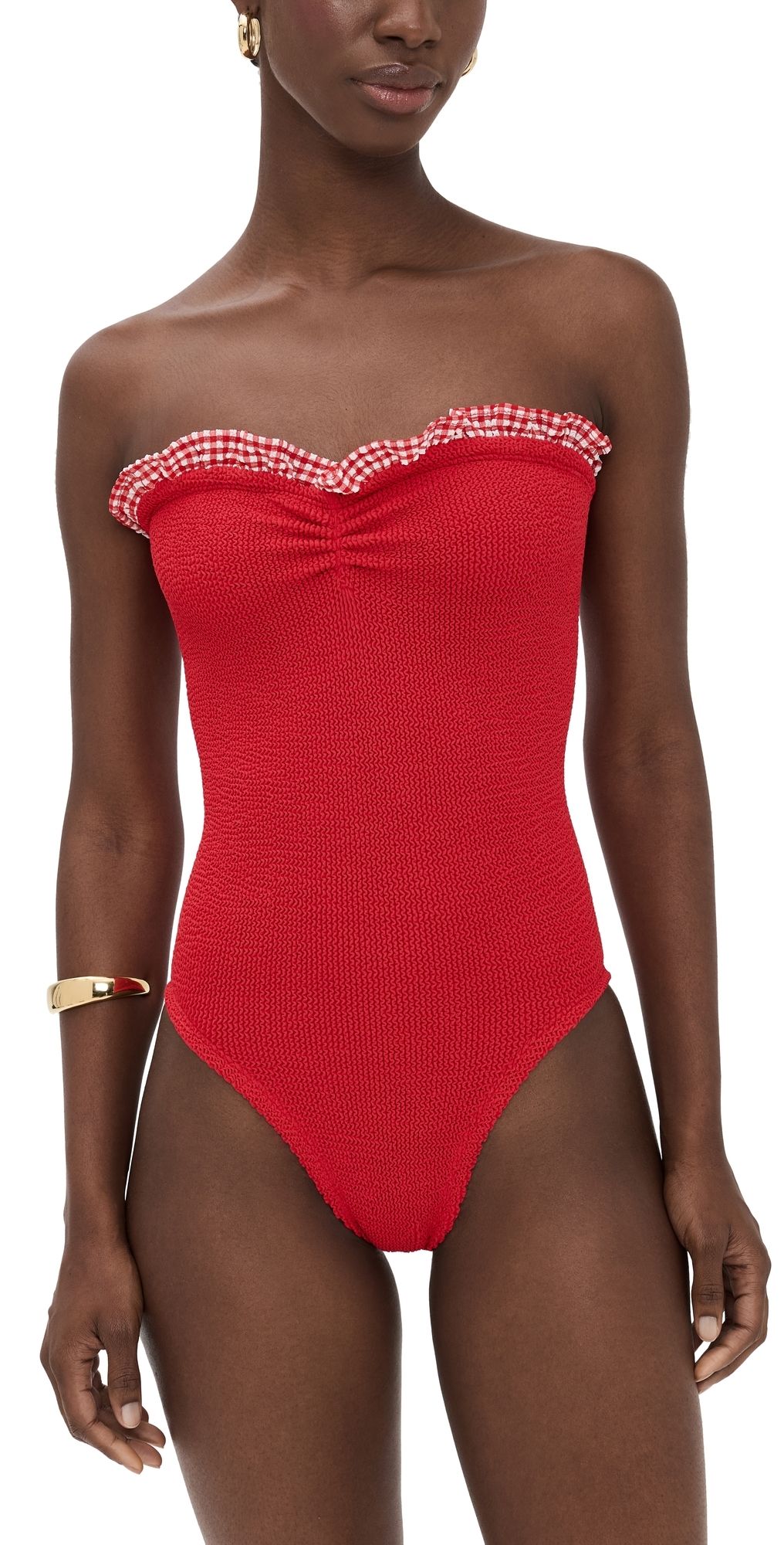 Hunza G Women's One Piece Swimsuit Red/Red One Size
