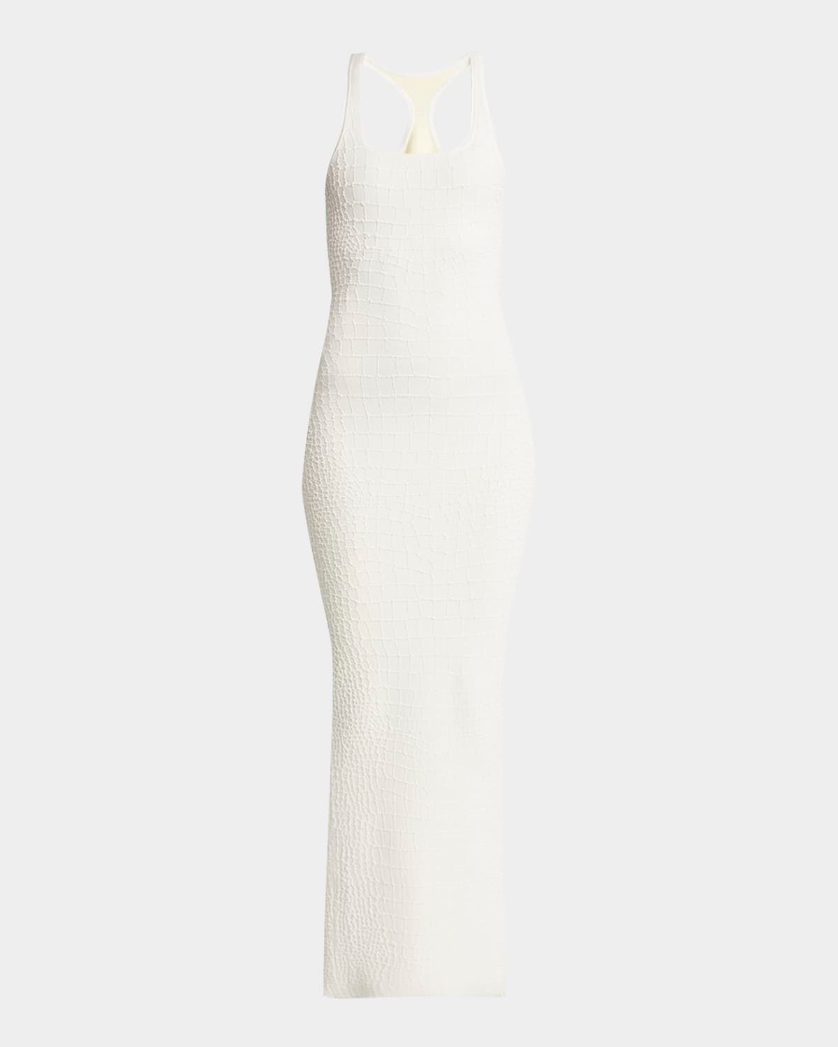 Scala Croc-Knit Sleeveless Maxi Dress