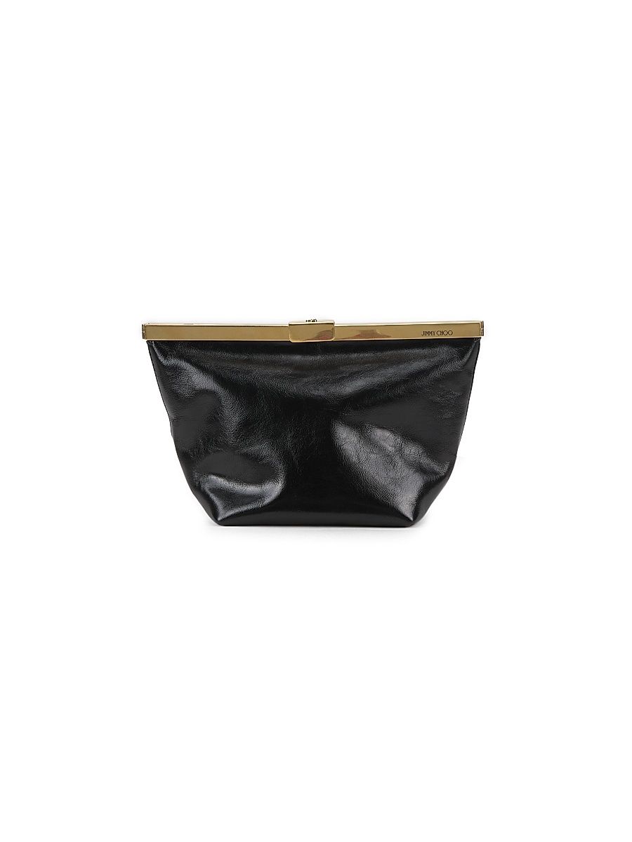 Women's Ganache Leather Shoulder Bag - Black Gold