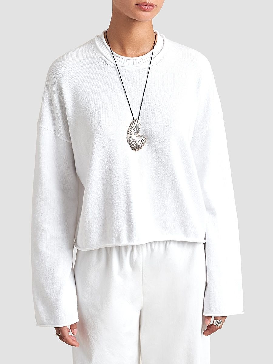 Women's Cotton Dominick Sweater - Ivory - Size XL