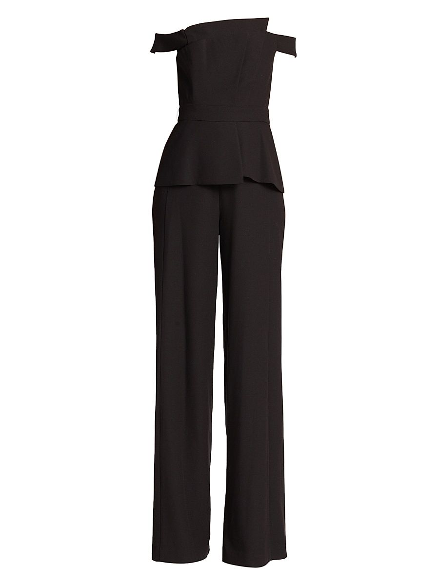 Women's Lareina Off-The-Shoulder Jumpsuit - Black - Size 0