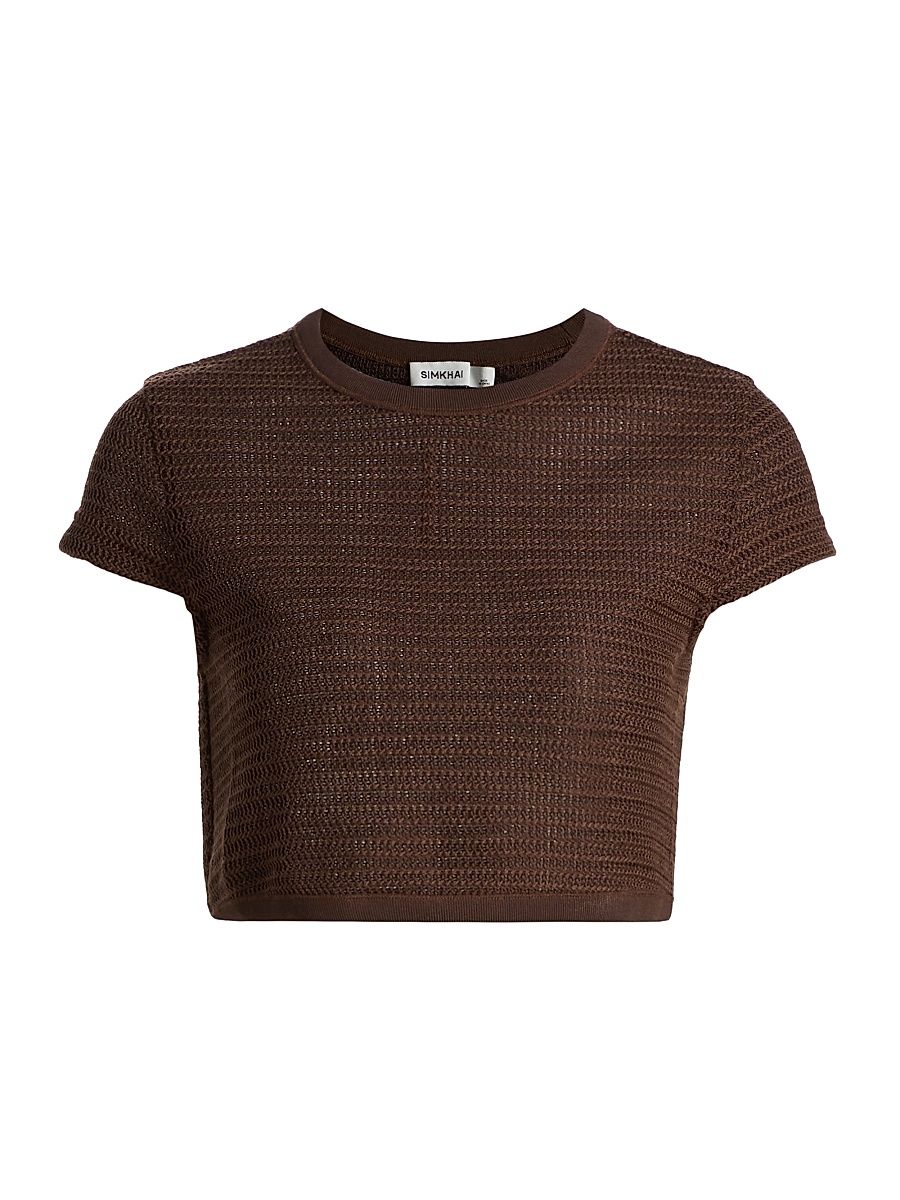 Women's Lidie Knit Cover-Up Top - Chocolate - Size Large