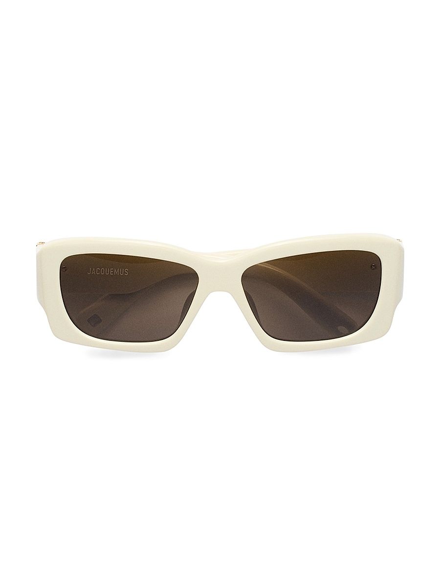 Women's Croisière 56MM Rectangular Sunglasses - White